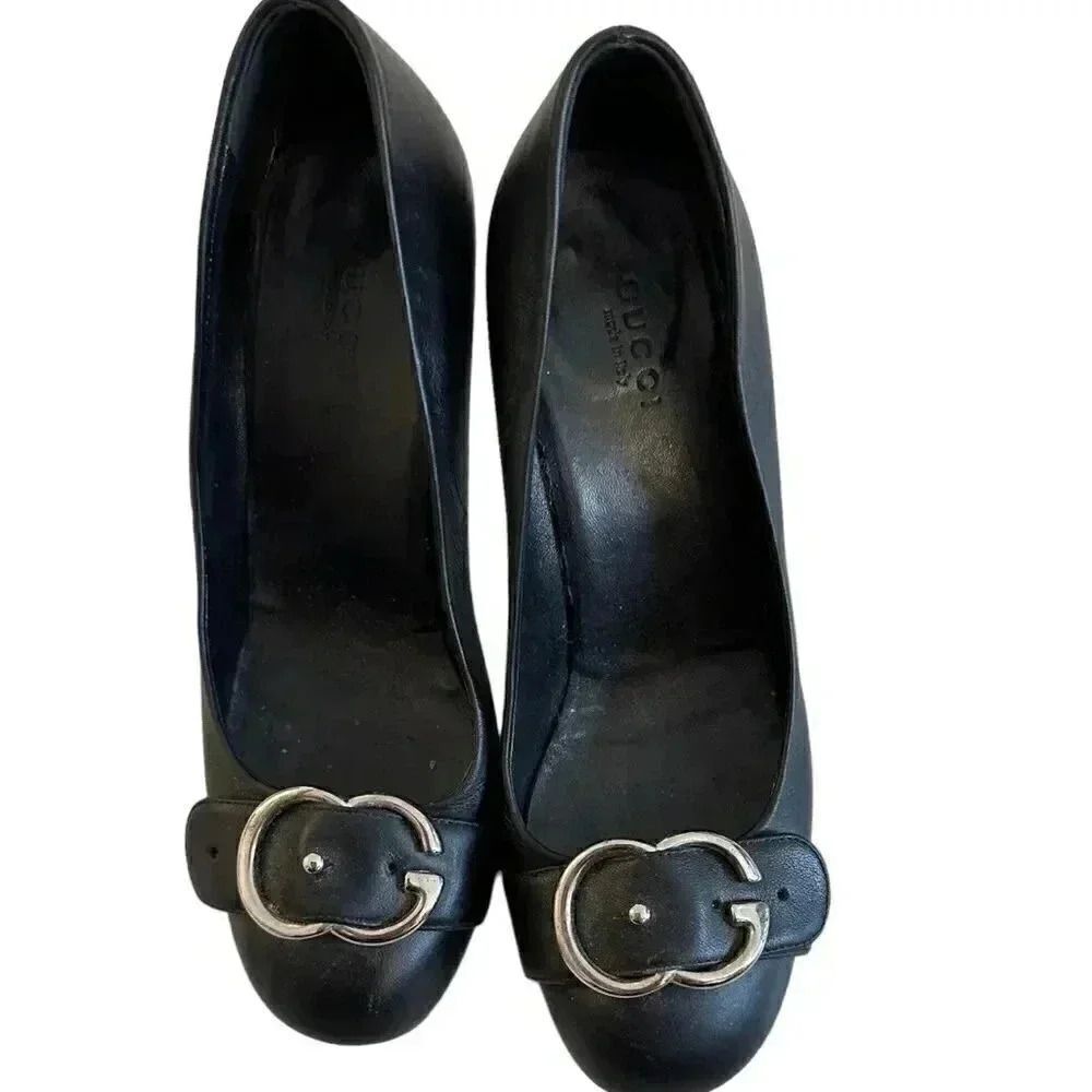 Gucci GG Black Buckle Pumps